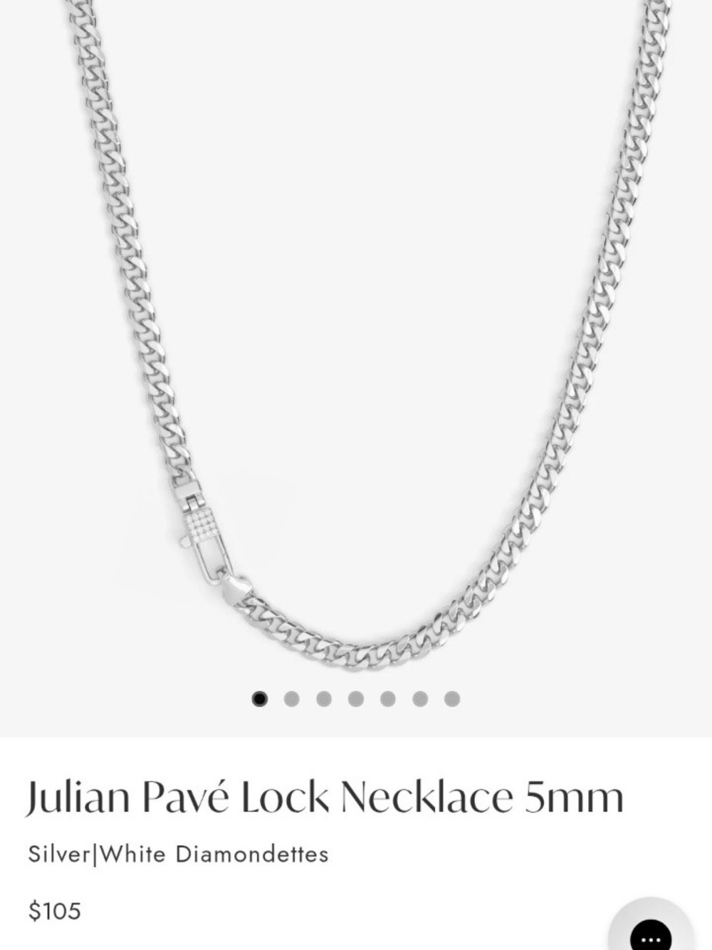 Melinda Maria Julian Pavé Lock Necklace in Silver with White Diamonette Accents